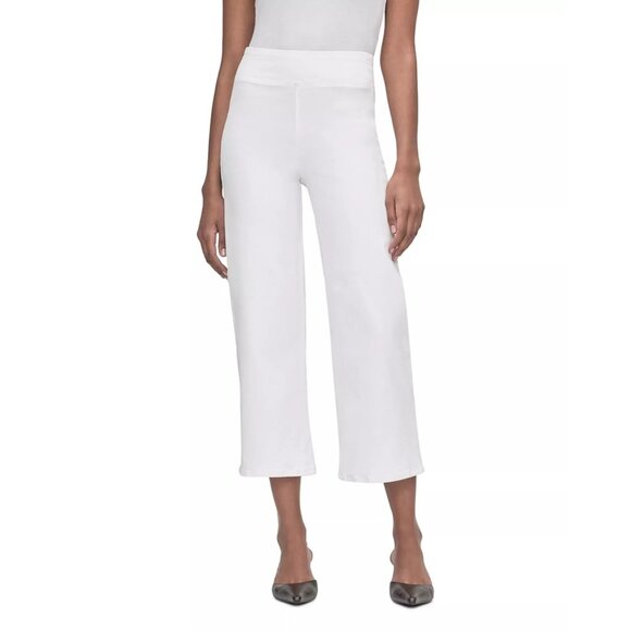 FRAME Pants - 198$ FRAME Jet Set Wide Flare Leg Denim Crop Pull On Pants Women's Size 1 White